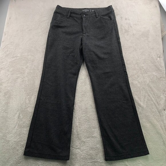 Riders By Lee Womens Pants Size 32 Measured Herringbone Trousers Black Wide Leg - Picture 10 of 11